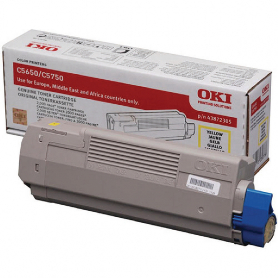 Oki C5650 Yellow Original Toner Cartridge (43872305) 
